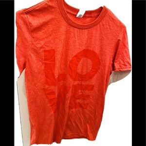Anvil Mens Red Love Graphic T-Shirt Ring Spun Cotton Blend Size‎ S Small